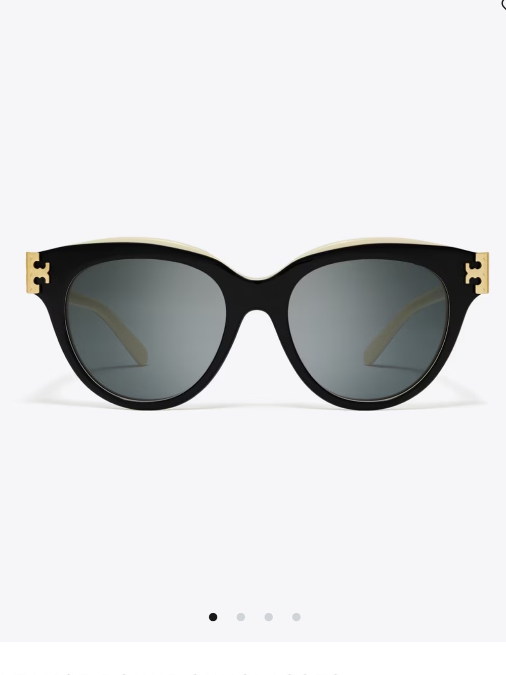 Tory Burch ELEANOR ROUND black cream gold SUNGLASSES